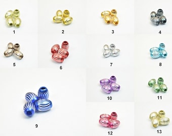 Aluminum oval beads european beads with large hole fit charm european bracelets or necklace for jewelry making