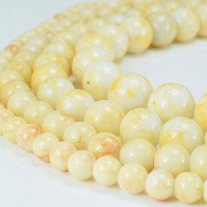 Two tone creamy color glass beads round 6mm/8mm/10mm/12mm shine round beads for jewelry making