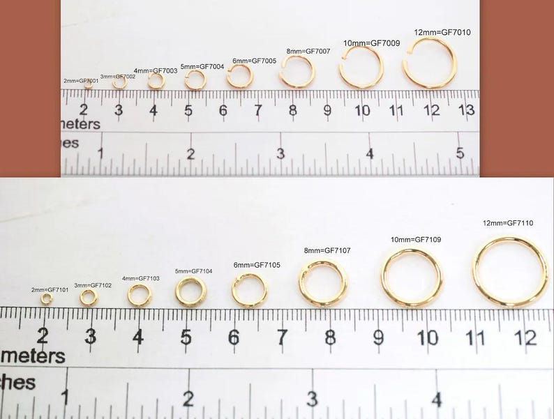 Open / Closed 18K PVD Gold Jump Ring Findings Round Ring 2mm/3mm/4mm ...