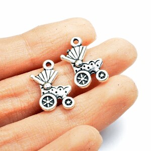Baby stroller charms size 19x12mm silver color charm pendant finding for jewelry making 16pcs per pack