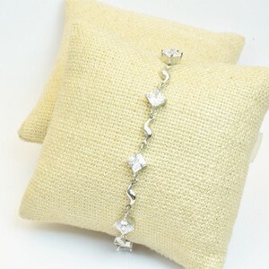 Tennis bracelet PVD Silver chain with cubic zirconia size 6.50&quot; inches bling bling for jewelry making # br51