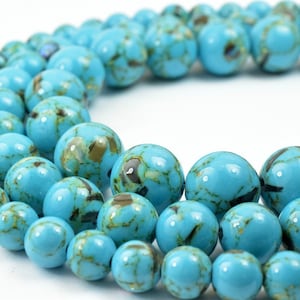 Magnesite turquoise gemstone round beads 6mm,8mm,10mm loose beads birthstone natural beads for jewelry making