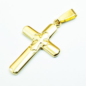 18K PVD Gold Filled Cross Pendant Charm Size 37x23mm Christian Religious Cross For Rosary DIY Charm Findings For Jewelry Making