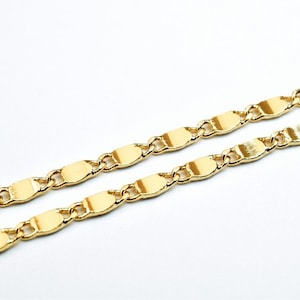 18K PVD Italian Gold Filled Valentino Chain 18&quot;-19.25&quot; Long Clasp Included Width 1.5-2mm Thickness 1mm DIY Necklace Findings Jewelry Making