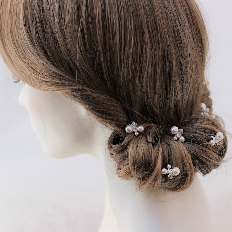 Pearl Hair Pins Classic Pearl Wedding Hair Pins for Bride or Bridesmaid, Bridal Hair Accessory or Evening Wear Prom image 6