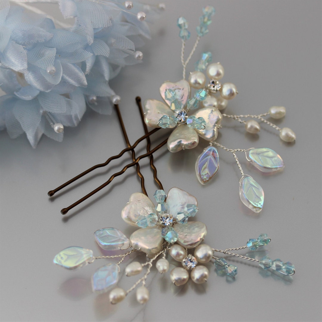 Lot 5 épingles Perles Strass - Eclats De Cristal