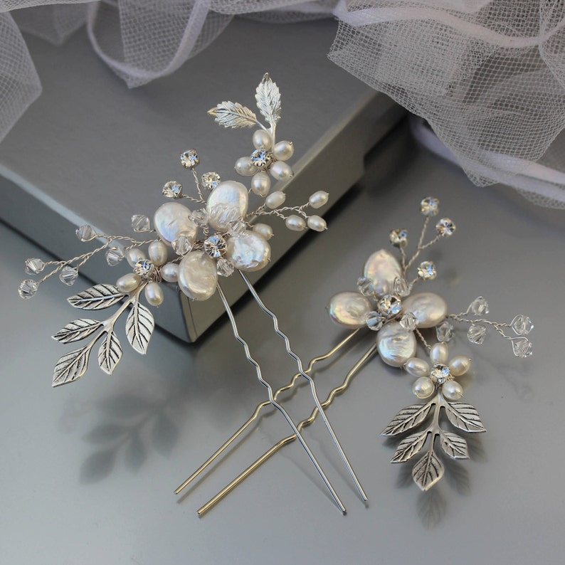 Wedding Hair Pins Flower Hair Pin Woodland Flower Hair Pins Etsy