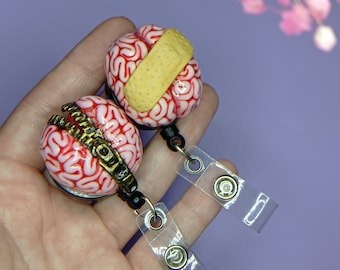 Neuro brain badge reel ID Cute anatomical brain Neurology badge reel Psychology autism badge brain slp gift for Nurse Neurovascular badge