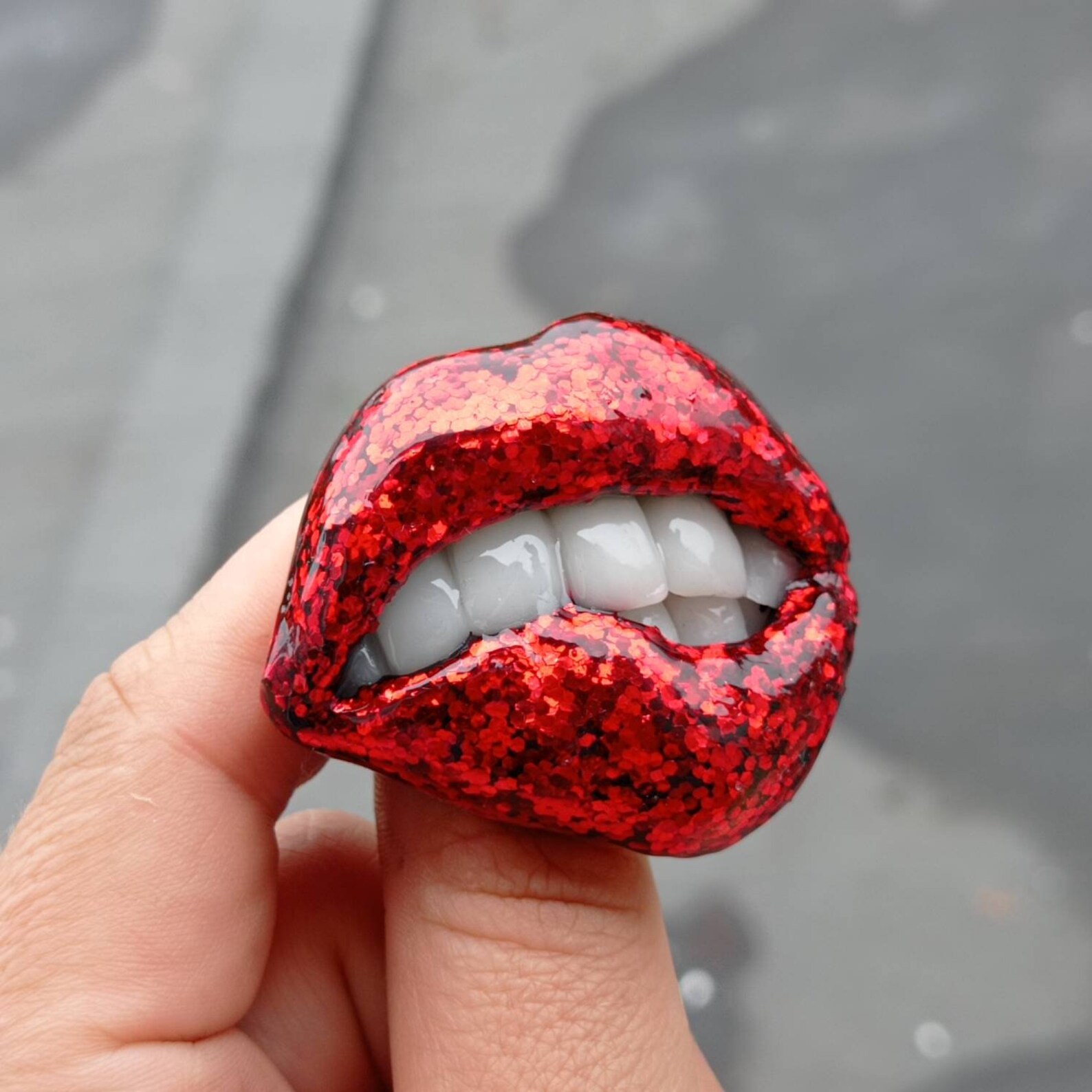 Shiny Red Lips Pin Sexy Lip Jewelry Mouth Brooch Gift for a Etsy