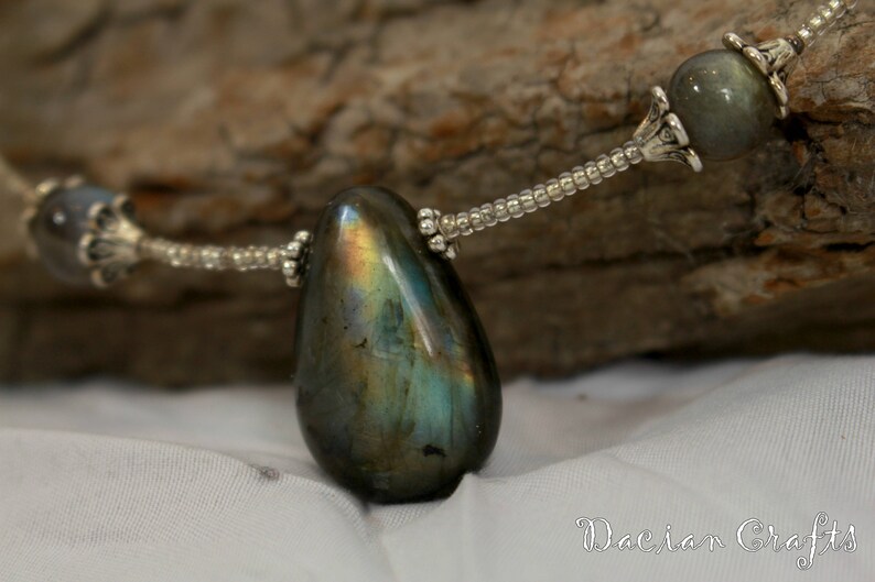Crystal: Labradorite mystical Choker Crystal Necklace Labradorite Necklace elegant