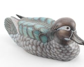 Exquisite Decorative Duck Decoy With Glass Eyes