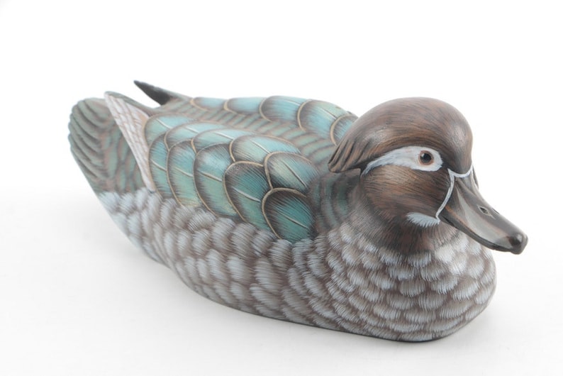 Exquisite Decorative Duck Decoy With Glass Eyes Etsy