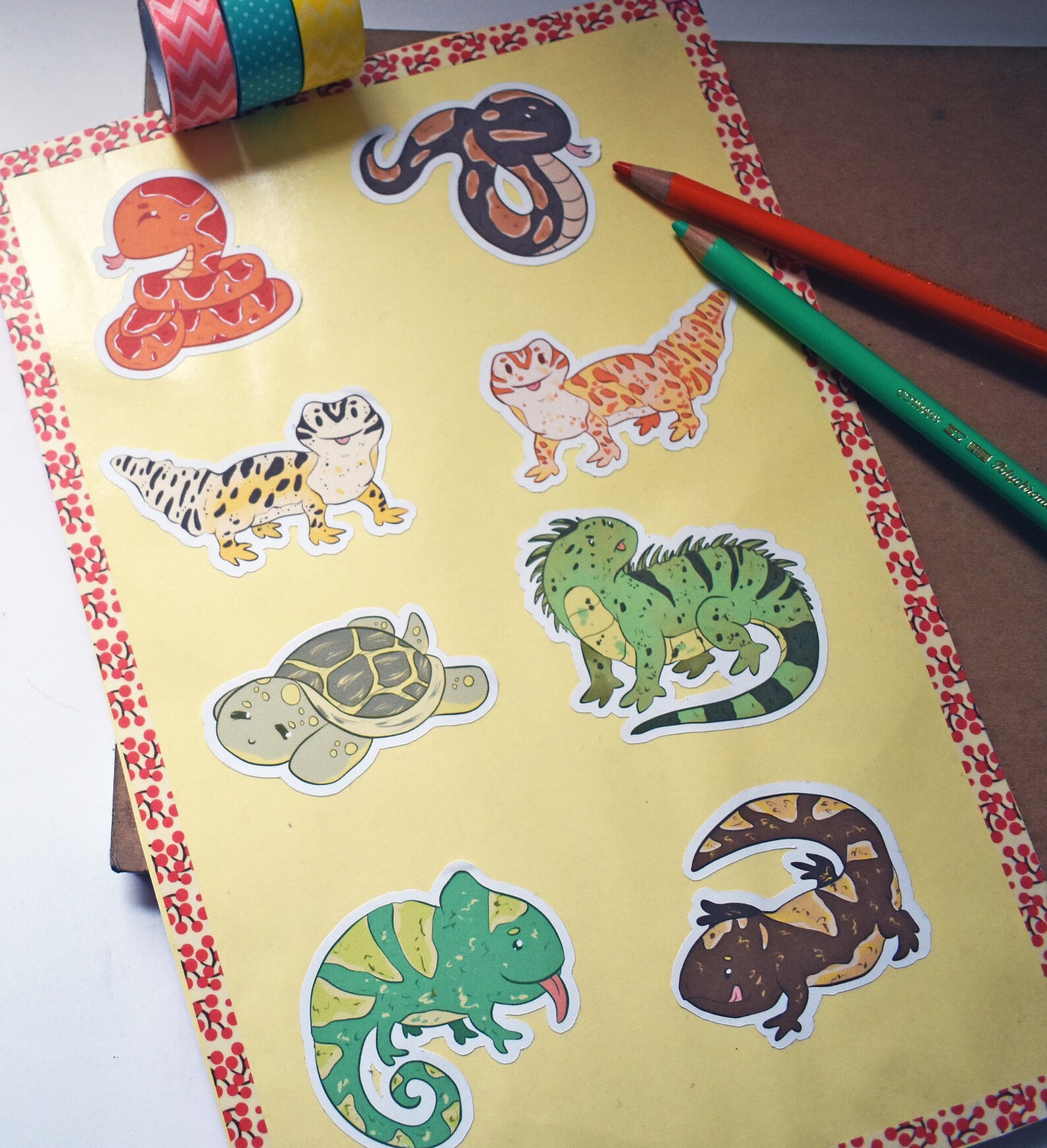 Reptile Stickers Exotic Pet Stickers Snake Stickers Lizard Etsy