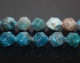 Apatite Faceted Star Cut Beads 8mm 15.5 Strand