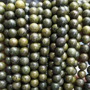 Natuurlijke groene kwarts gladde ronde kralen, 6mm 8mm 10mm 12mm groene kralen groothandel levering, een streng 15", rutilated quartz kralen