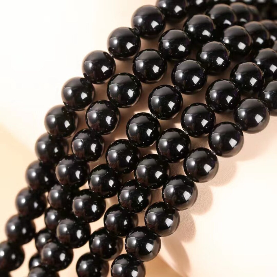 SHGbeads - Perline rotonde in ossidiana, 10 mm, colore