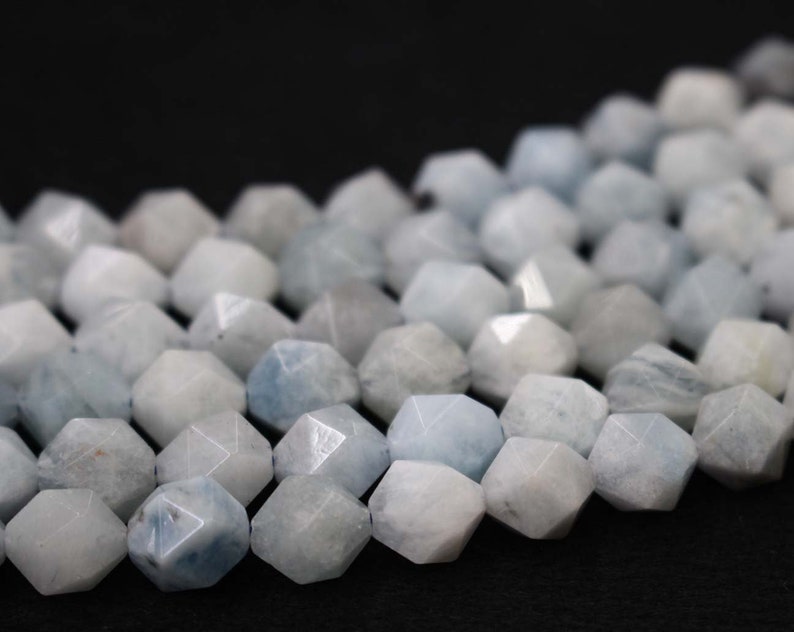 Natural Faceted Aquamarine Round Beads,Aquamarine Beads,4mm 6mm 8mm 10mm Natural Faceted Aquamarine Beads,one strand 15