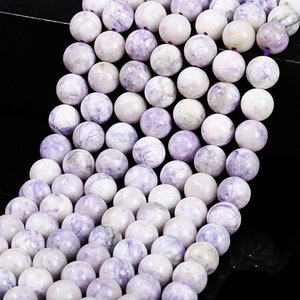 8mm Natural Purple Turquoise Smooth and Round Beads, Turquoise Loose Beads Wholesale Supply,One Strand 15&quot;