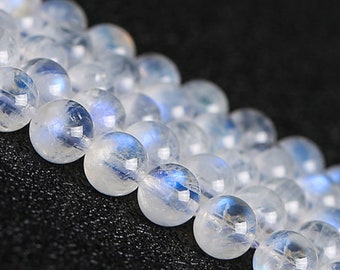 Natural Blue Moonstone Smooth Round Beads,4mm 6mm 8mm 10mm Blue Moonstone Beads Wholesale Supply,one strand 15"