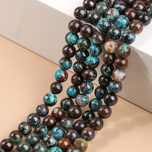 Natural Chrysocolla Round Beads,4mm 6mm 8mm 10mm 12mm Lapis lazuli Beads Wholesale Supply,one strand 15&quot;