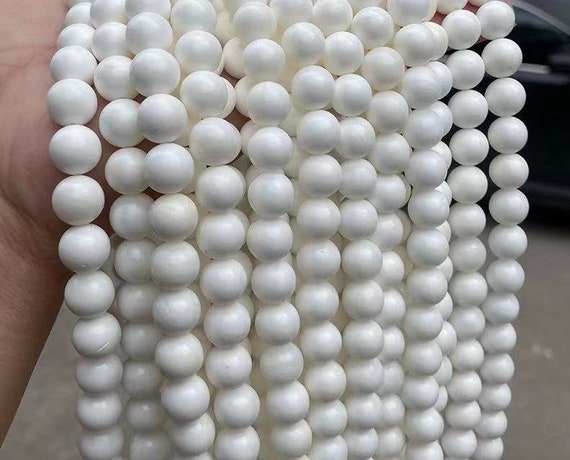Cuentas de perlas simuladas de concha de agua dulce Natural blanca de