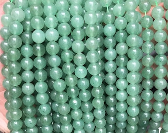 Natural Green Aventurine  Round Beads,4mm 6mm 8mm 10mm 12mm Aventurine Beads Wholesale Supply,one strand 15",Gemstone Beads