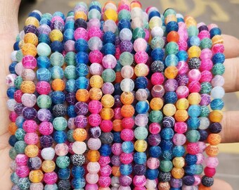 Perles rondes lisses d’agate d’altération naturelle, 4mm 6mm 8mm 10mm 12mm Perles d’agate, un brin 15 « , perles de pierres précieuses, perles d’agate