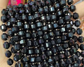 Natural Faceted Agate Barrel Beads,6mm 8mm 10mm Agate Barrel Nugget Beads,One Strand 15"