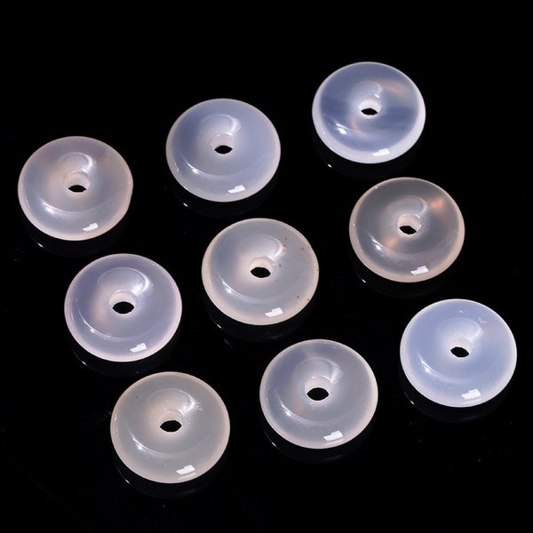 20mm natural white agate peace buckle pendant,chalcedony pendant,diy jewelry accessories loose beads wholesale