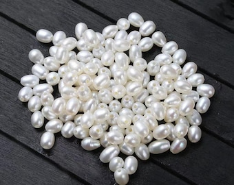 Natural Big Hole Freshwater Pearls Rice Beads,Pearls Beads,Natural pearls Beads Wholesale Supply,10 beads