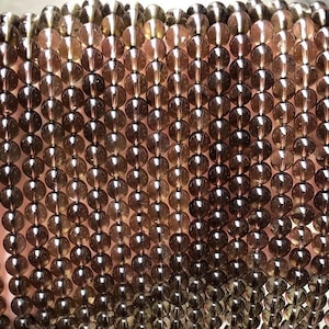 Natural AAAAA Smoky Quartz Round Beads,4mm 6mm 8mm 10mm 12mm Smooth and Round Beads,one strand 15&quot;,Quartz Beads,Smoky Quartz beads