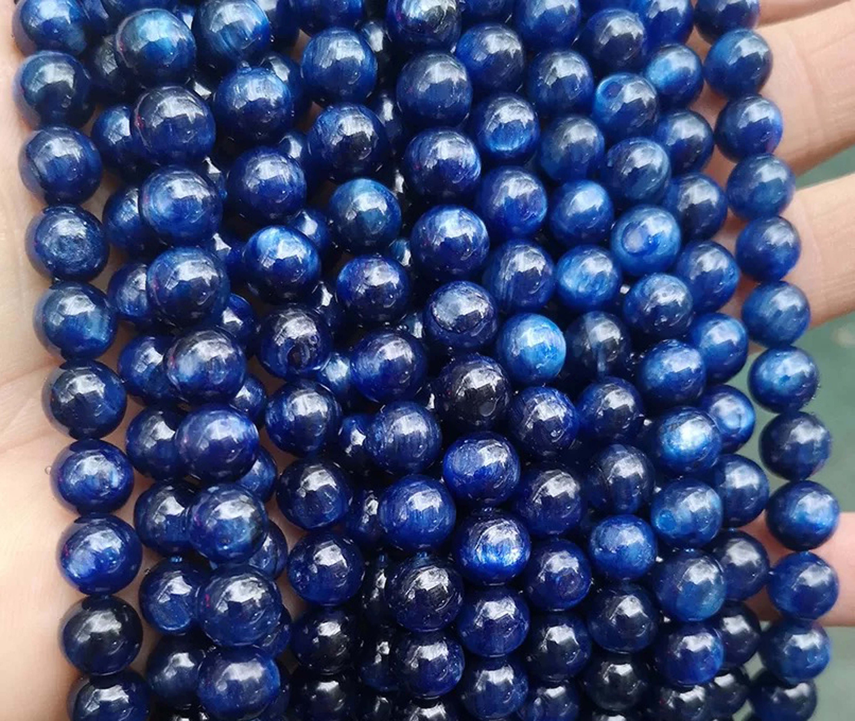 Natural Kyanite Gemstone Eye Round Beadsnatural Kyanite Etsy