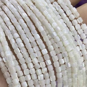 Natural Shell Pearl Tube Beads, 15 pulgadas una estrellaand