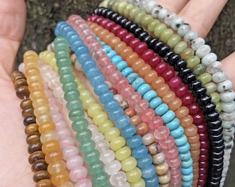 4x6mm Natural Gemstone Rondelle Beads,Abacus Gemstone Beads,Whell Beads, Spacer Beads Wholesale Supply,one strand 15",Rondelle beads