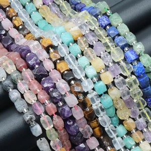 7-9mm Natural Gemstone Nugget Square Beads,Irregular Cube Beads,Square Beads