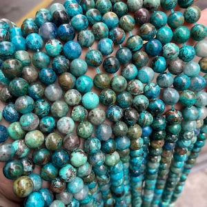 Natural Chrysocolla Round Beads,6mm 8mm 10mm Lapis lazuli Beads Wholesale Supply,one strand 15&quot;