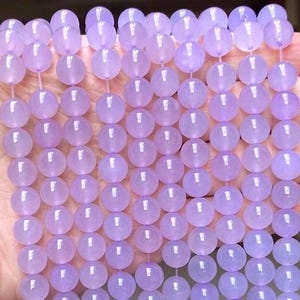 Cuentas de ágata morada natural lisas y redondas, 4 mm, 6 mm, 8 mm, 10 mm y 12 mm, venta al por mayor, una hebra de 15&quot;