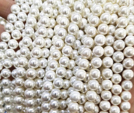 2 mm 3 mm 4 mm 6 mm 8MM-20MM South Sea White Shell Pearl PERLES rondes 15.5" 