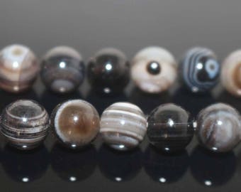 15 inch Full Strand. Natural Black Eyes Agate Round Beads,6mm,8mm,10mm,12mm,14mm,16mm,18mm,20mm