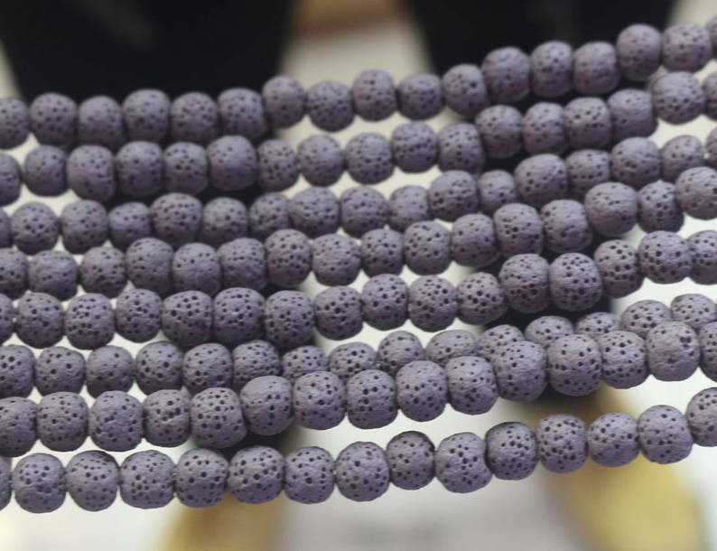 Purple Lava Volcanic Rock Beadswholesale Lava Round Beadsone Etsy