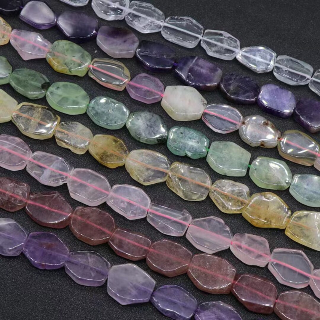 thumbnail image 2 of 30x24mm Faceted Clear Glass Nugget Beads – Rectangle Shape, 16-Inch Strand 2 of 4
