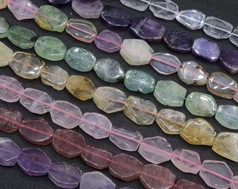 Natural Gemstone Faceted Slab Nugget Beads,Irregular Loose Diy Beads.