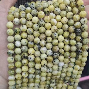 Natural Yellow Turquoise Gemstone Round Beads,Natural Yellow Turquoise Beads,6mm 8mm 10mm 12mm 14mm Natural beads,one strand 15&quot;,Turquoise