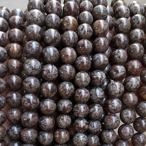 Natural Snowflake Obsidian Gemstone Smooth Round Beads,4mm 6mm 8mm 10mm 12mm Snowflake Obsidian Beads Wholesale Supply,one strand 15&quot;