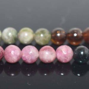 Natural Tourmaline Beads Round Beads,Tourmaline Beads,4mm 6mm 7-8mm Natural Smooth Beads,one strand 15&quot;,Tourmaline Beads