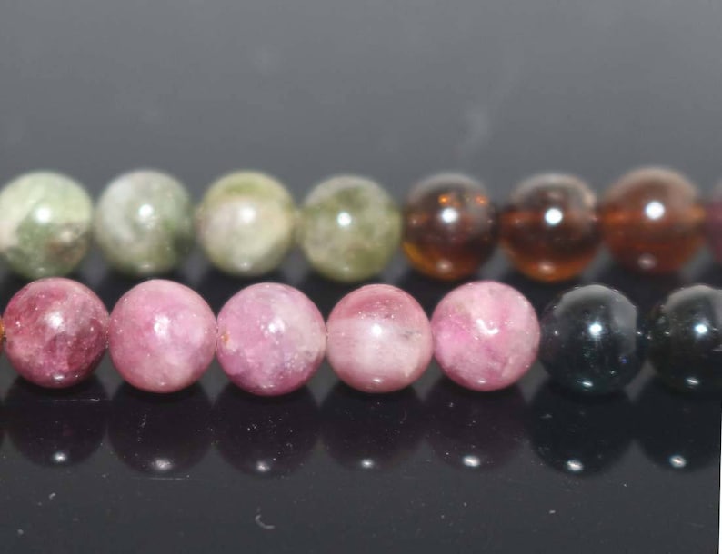Natural Tourmaline Beads Round Beadstourmaline Beads4mm 6mm Etsy