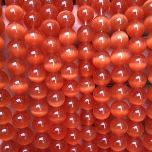 Red Cat eye Gemstone Smooth Round Beads,4mm 6mm 8mm 10mm 12mm Cat's eye beads wholesale Supply,one strand 15"