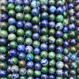 Natural Chrysocolla Round Beads,4mm 6mm 8mm 10mm 12mm Lapis lazuli Beads Wholesale Supply,one strand 15&quot;