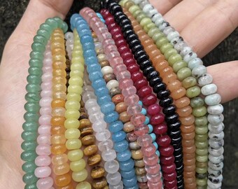 4x6mm Natural Gemstone Rondelle Beads,Abacus Gemstone Beads,Whell Beads, Spacer Beads Wholesale Supply,one strand 15",Rondelle beads