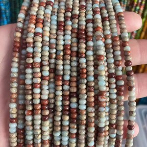 2x4mm Sea Sediment Imperial Jasper Rondelle Beads,10 colors Rondelle Beads,one strand 15&quot;,Rondelle beads
